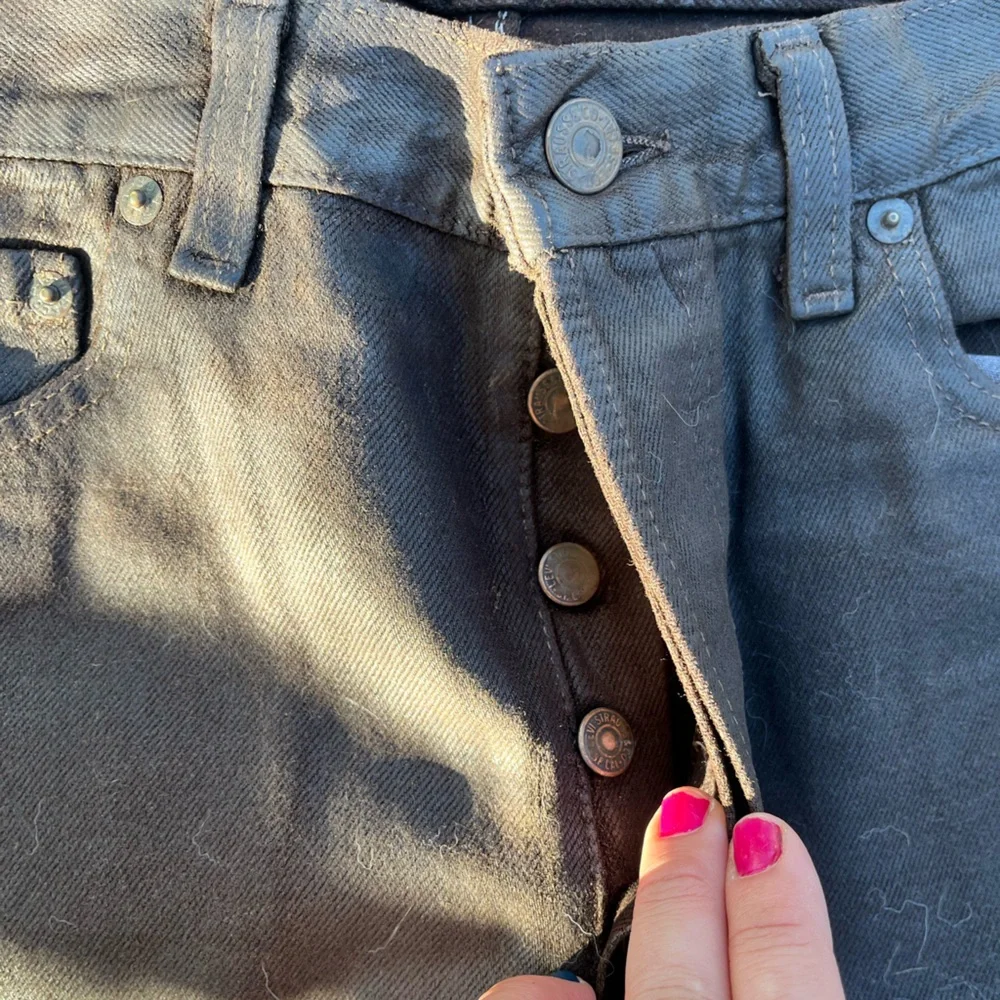 LEVI’S | 501 Dark Chocolate Brown Wax Button Fly Straight Denim Jeans 26